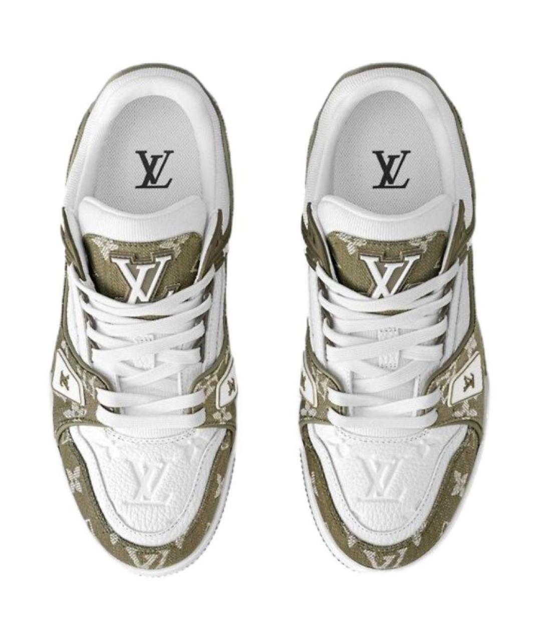 LOUIS VUITTON Зеленые кожаные кроссовки, фото 4