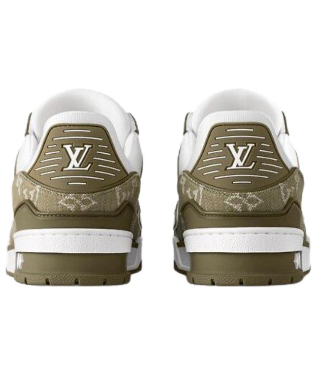 LOUIS VUITTON Зеленые кожаные кроссовки, фото 5