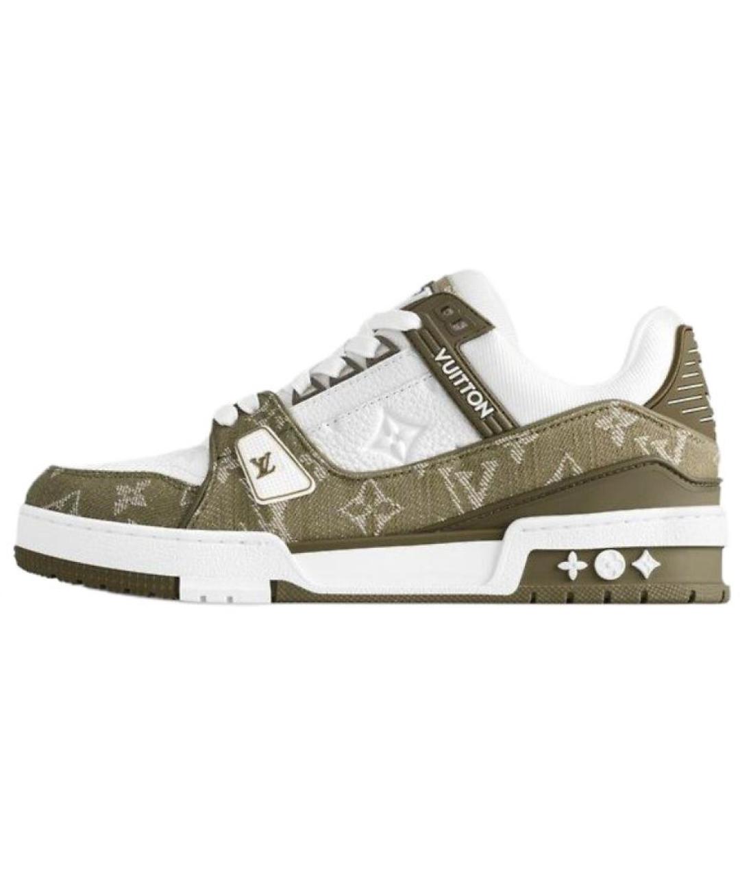 LOUIS VUITTON Зеленые кожаные кроссовки, фото 2