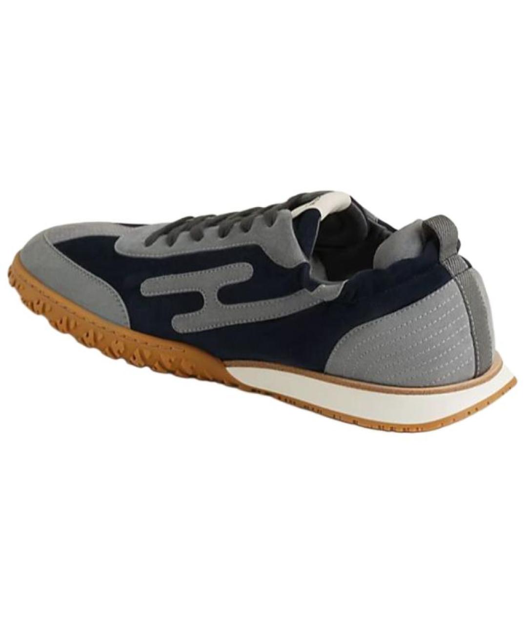 HERMES Серые замшевые низкие кроссовки / кеды, фото 4