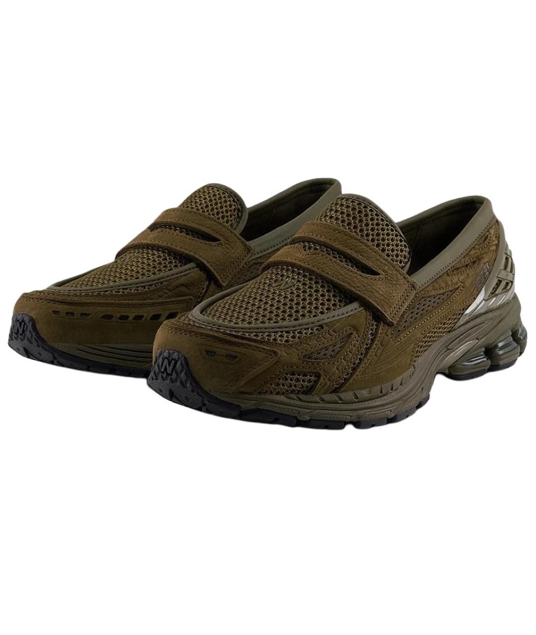 NEW BALANCE Зеленые замшевые лоферы, фото 2