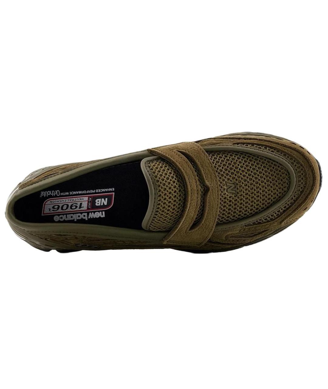 NEW BALANCE Зеленые замшевые лоферы, фото 3