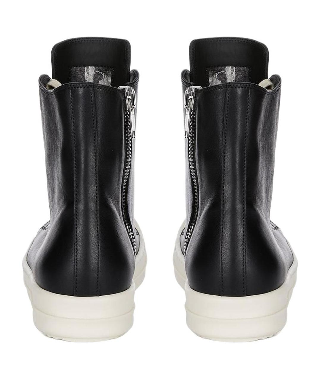 RICK OWENS Черные кожаные низкие кроссовки / кеды, фото 5