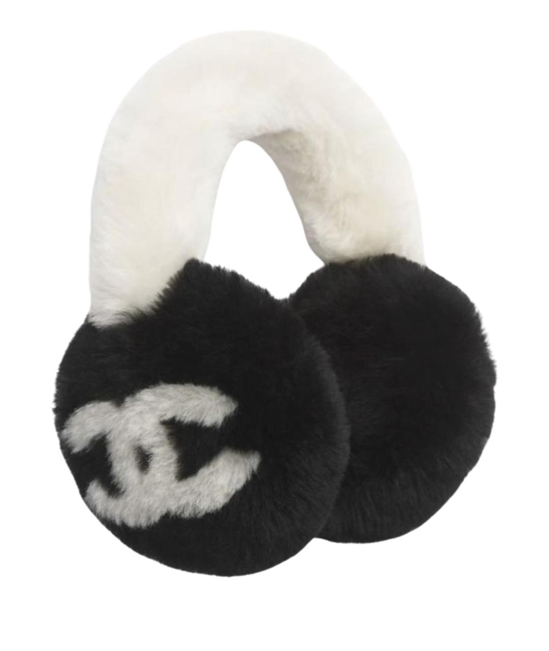 CHANEL Белые шерстяные наушники, фото 1