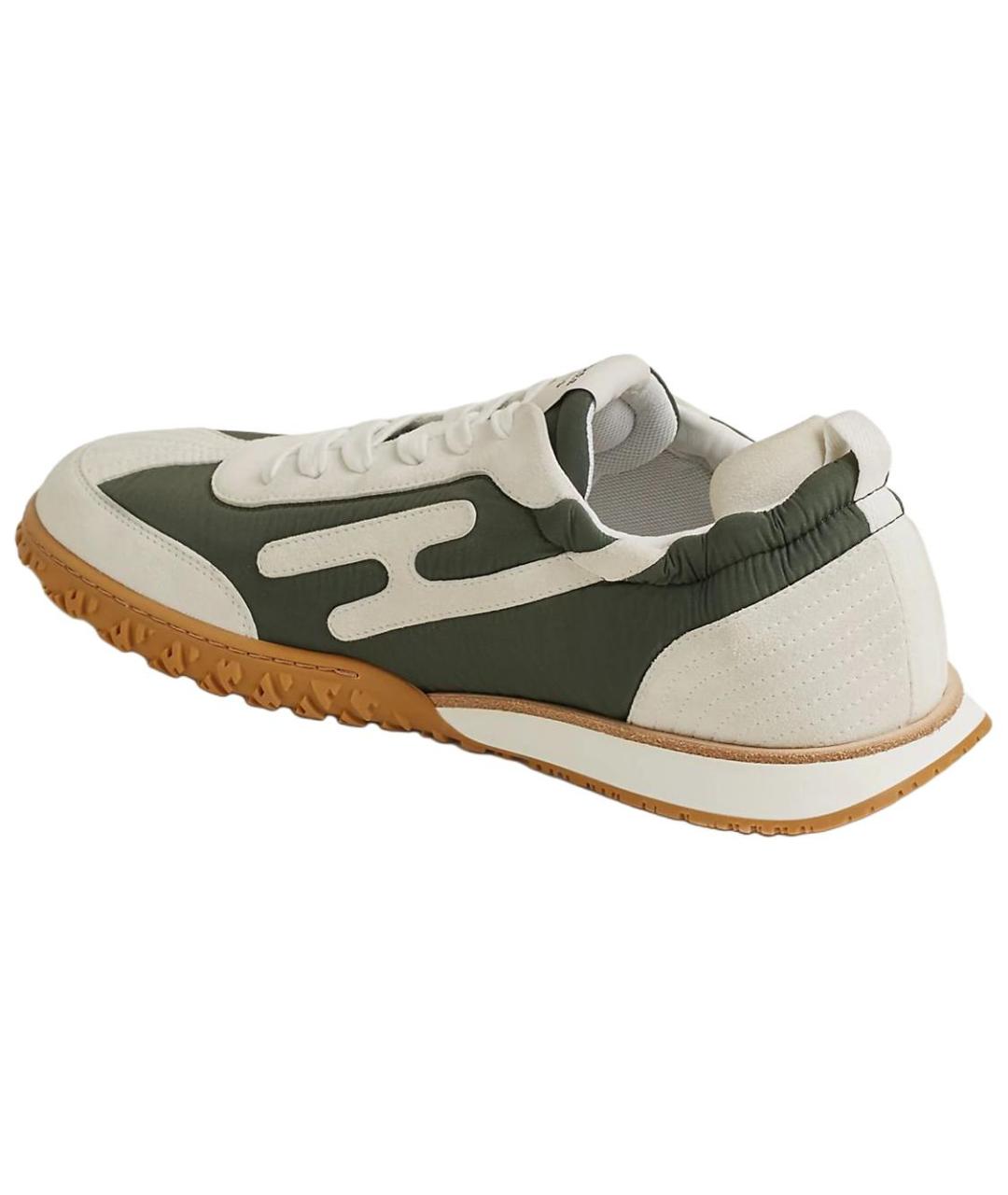 HERMES Зеленые текстильные низкие кроссовки / кеды, фото 6