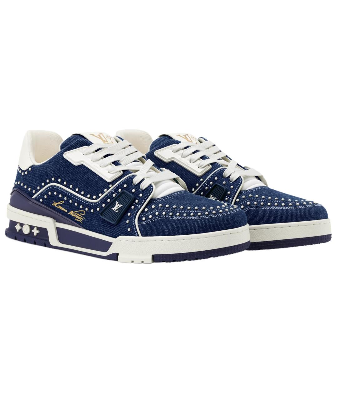 LOUIS VUITTON Синие низкие кроссовки / кеды, фото 3
