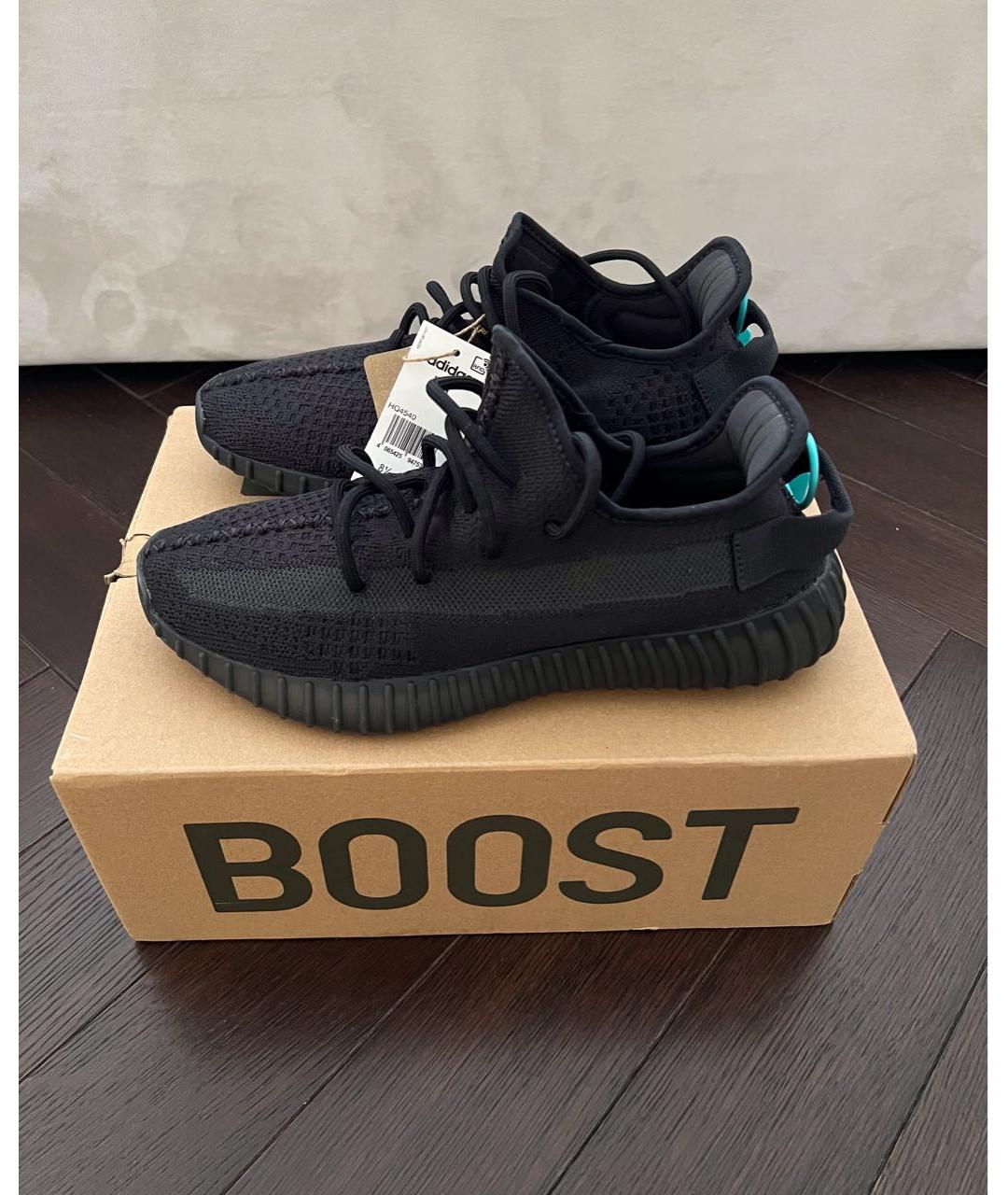 ADIDAS YEEZY Черные текстильные низкие кроссовки / кеды, фото 2