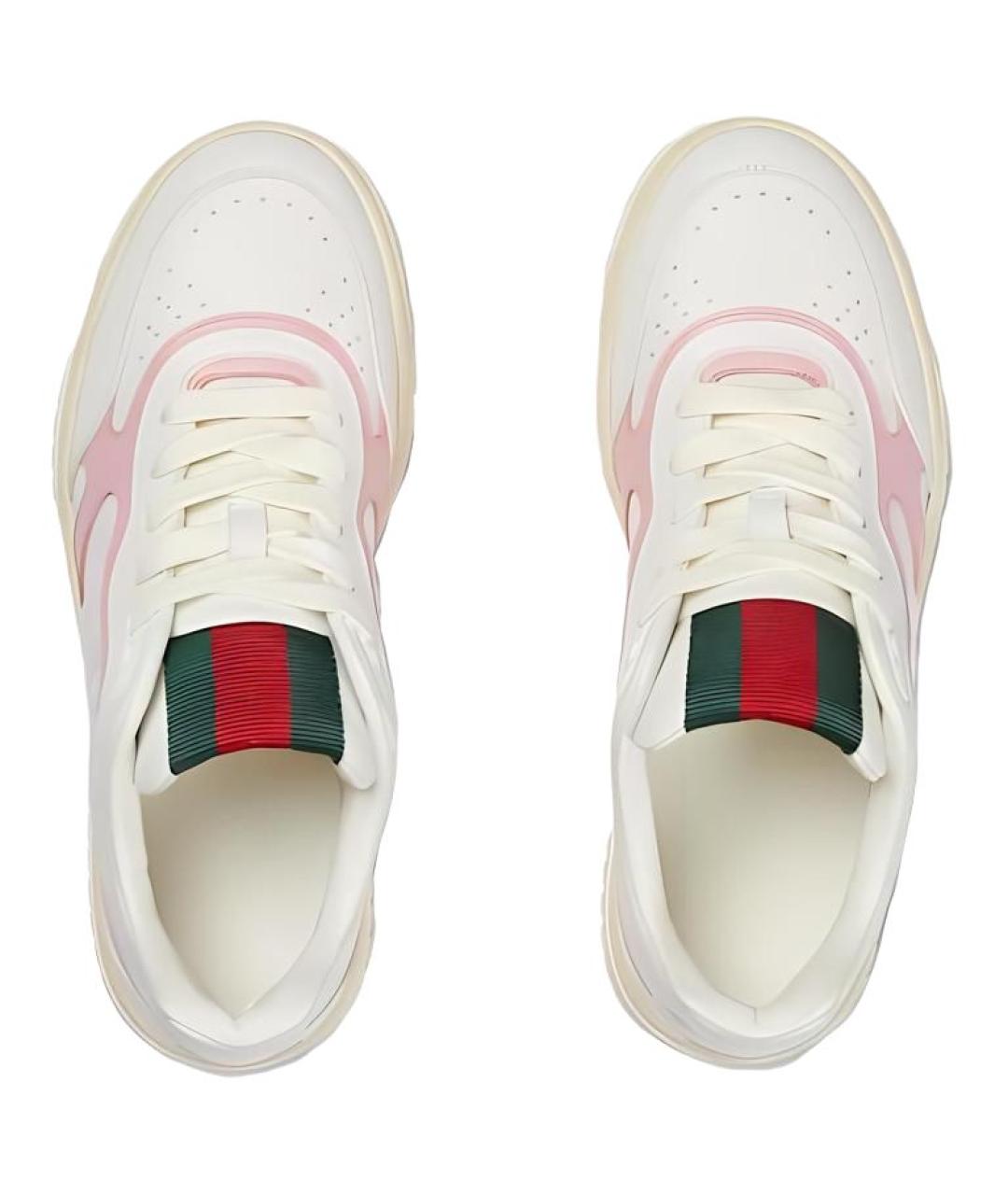 GUCCI Белые кожаные кроссовки, фото 4