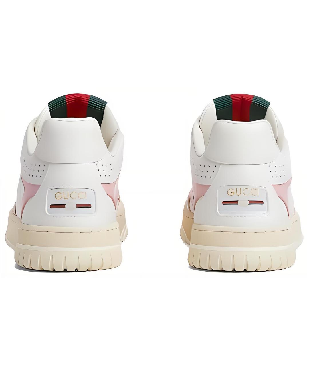 GUCCI Белые кожаные кроссовки, фото 5