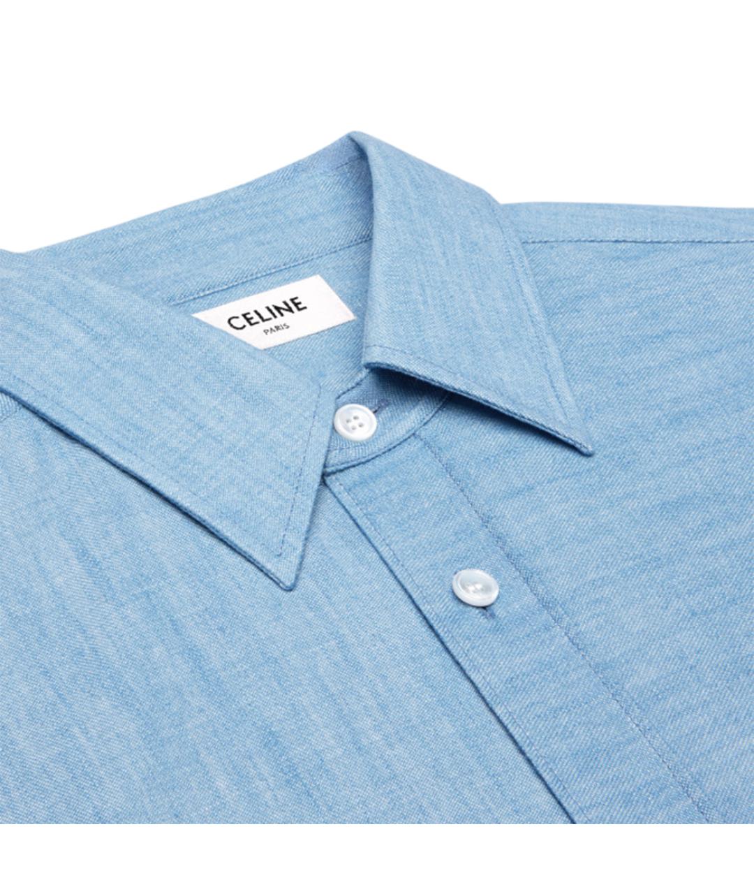 CELINE Синяя хлопковая рубашка, фото 3