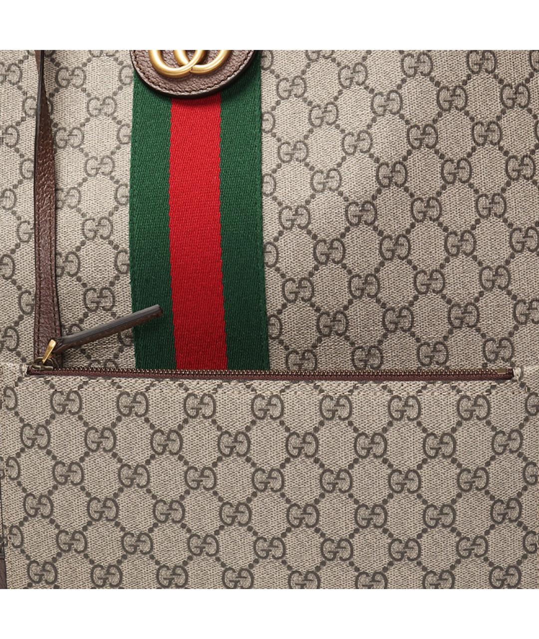 GUCCI Коричневая кожаная сумка тоут, фото 5