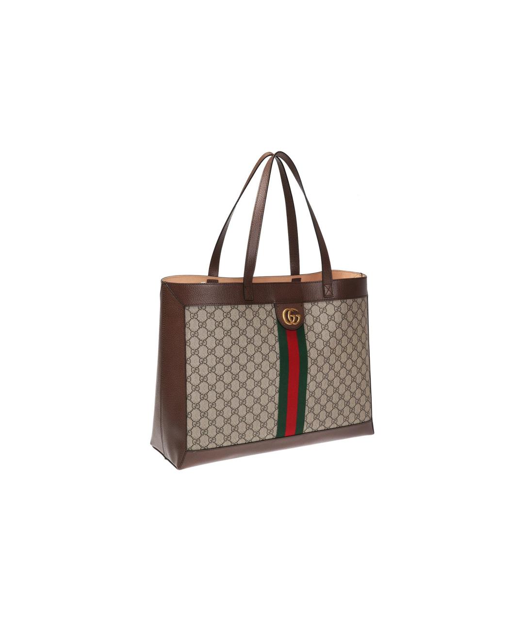 GUCCI Коричневая кожаная сумка тоут, фото 2