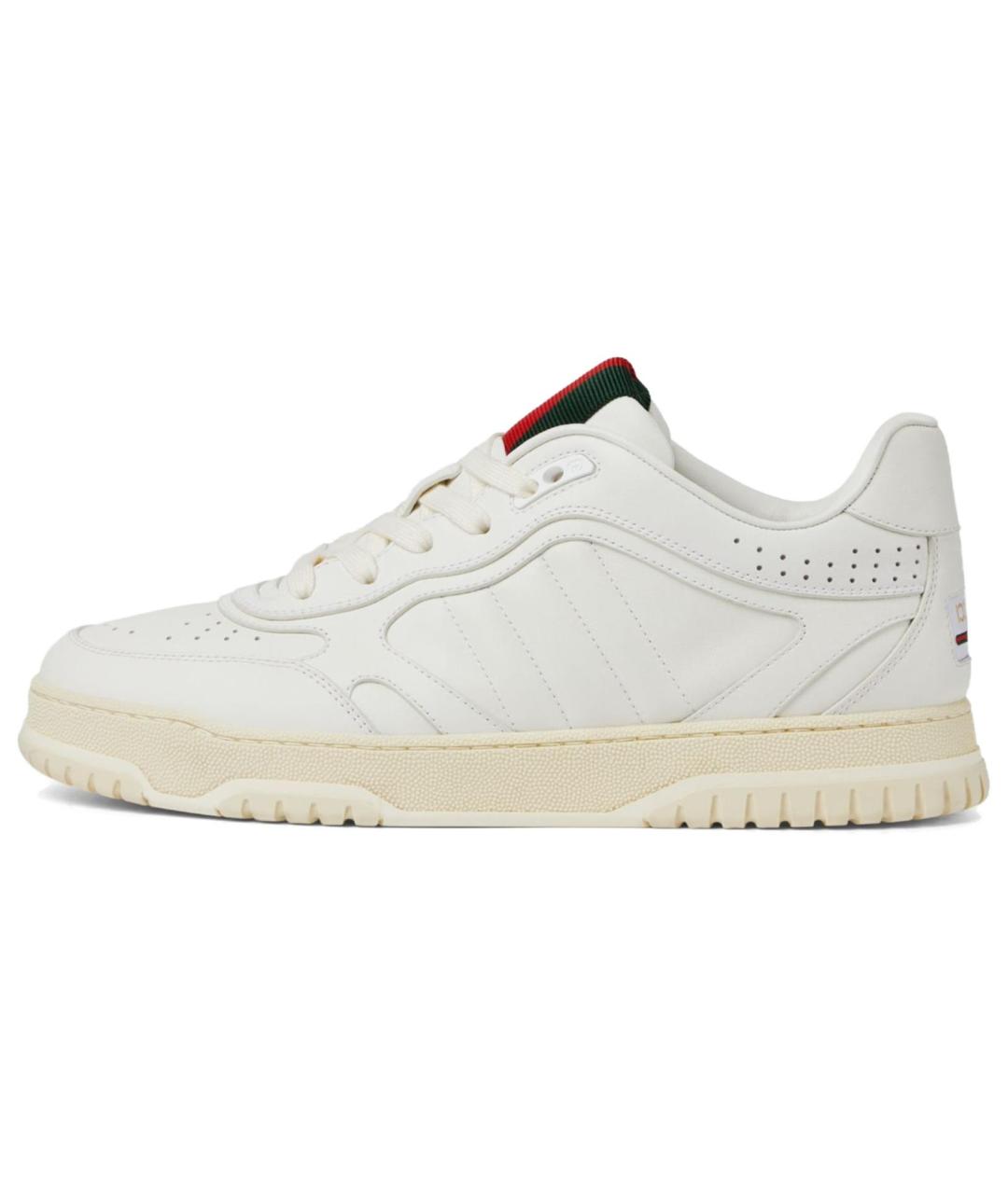 GUCCI Белые кожаные низкие кроссовки / кеды, фото 6