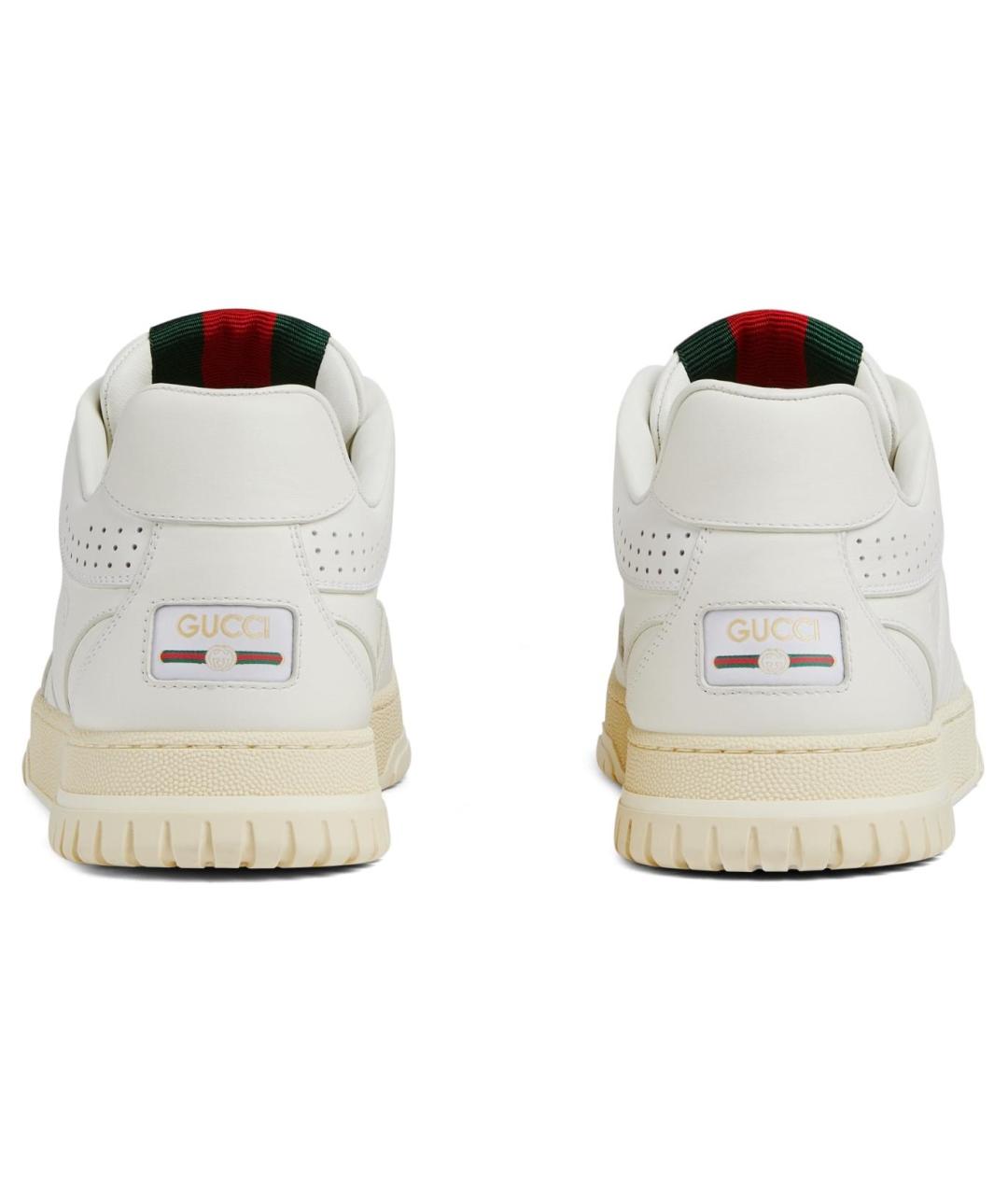 GUCCI Белые кожаные низкие кроссовки / кеды, фото 4