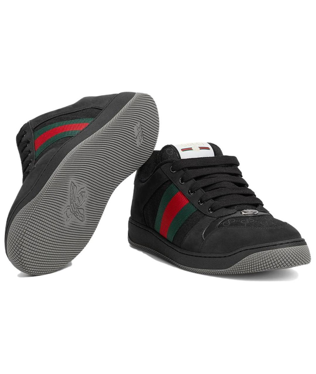 GUCCI Черные низкие кроссовки / кеды, фото 6