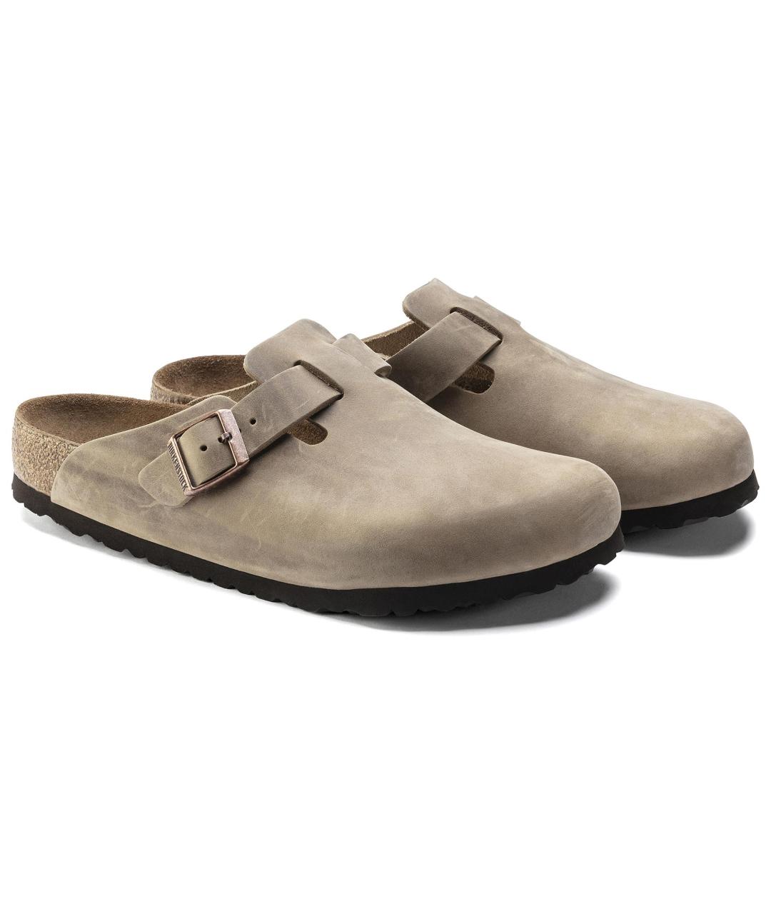 BIRKENSTOCK Бежевые кожаные мюли, фото 4