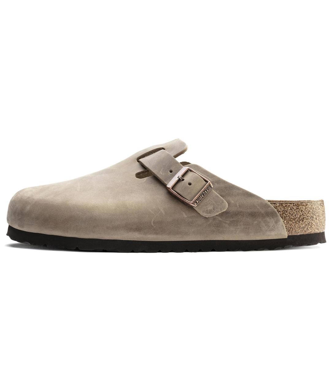 BIRKENSTOCK Бежевые кожаные мюли, фото 2