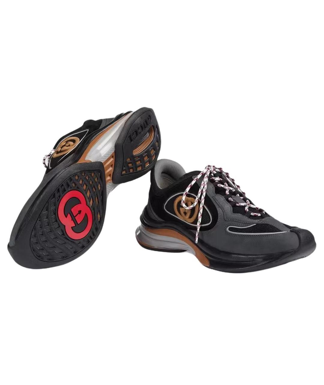 GUCCI Серые замшевые высокие кроссовки / кеды, фото 5