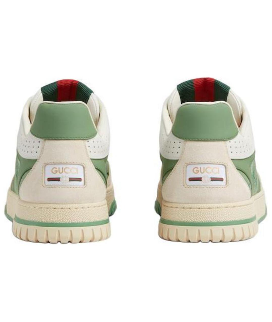 GUCCI Зеленые текстильные низкие кроссовки / кеды, фото 5