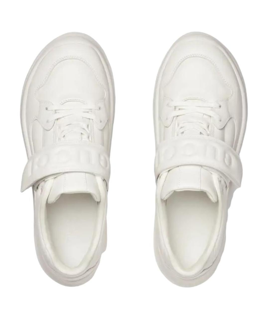 GUCCI Белые кожаные кроссовки, фото 5