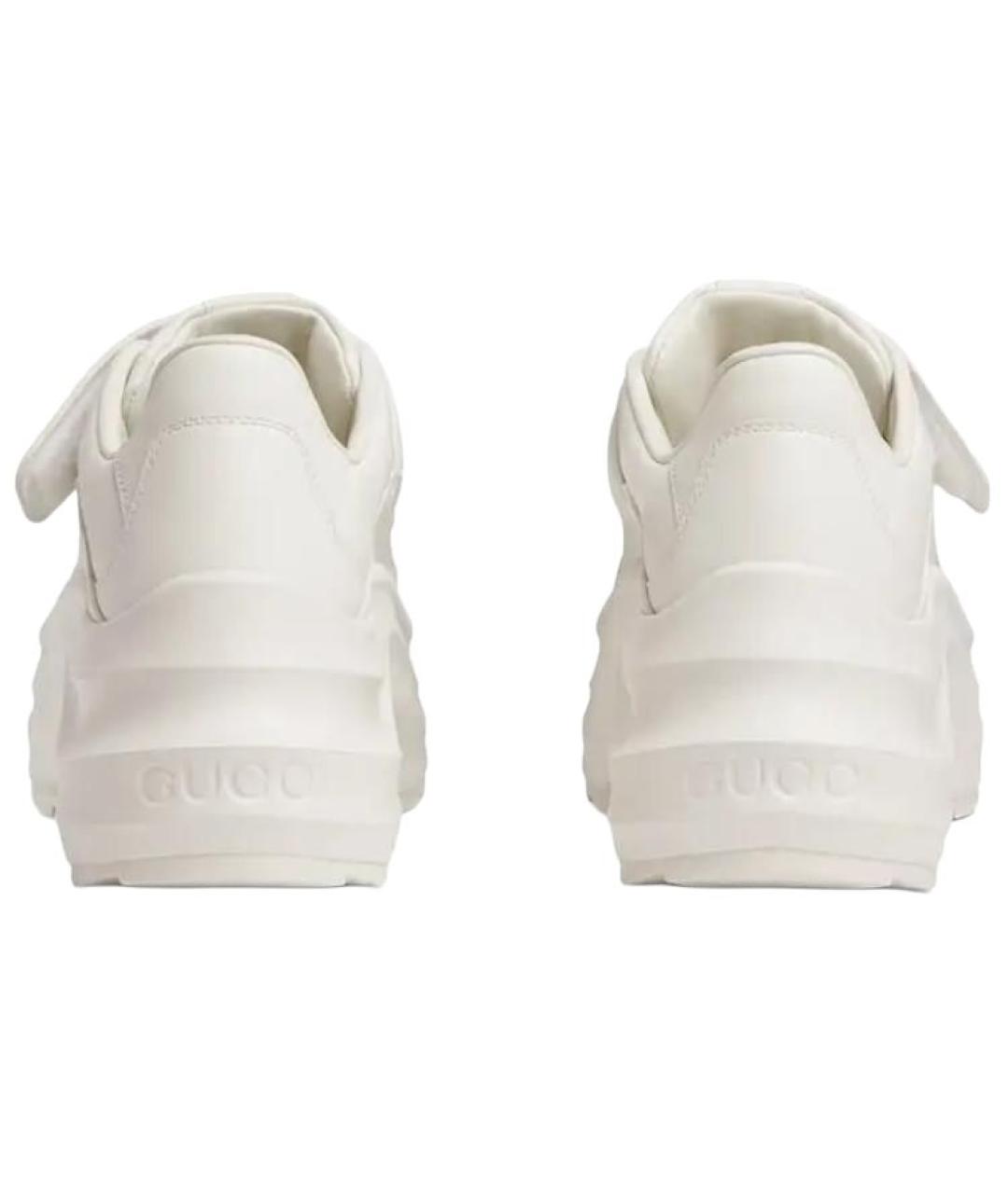 GUCCI Белые кожаные кроссовки, фото 4