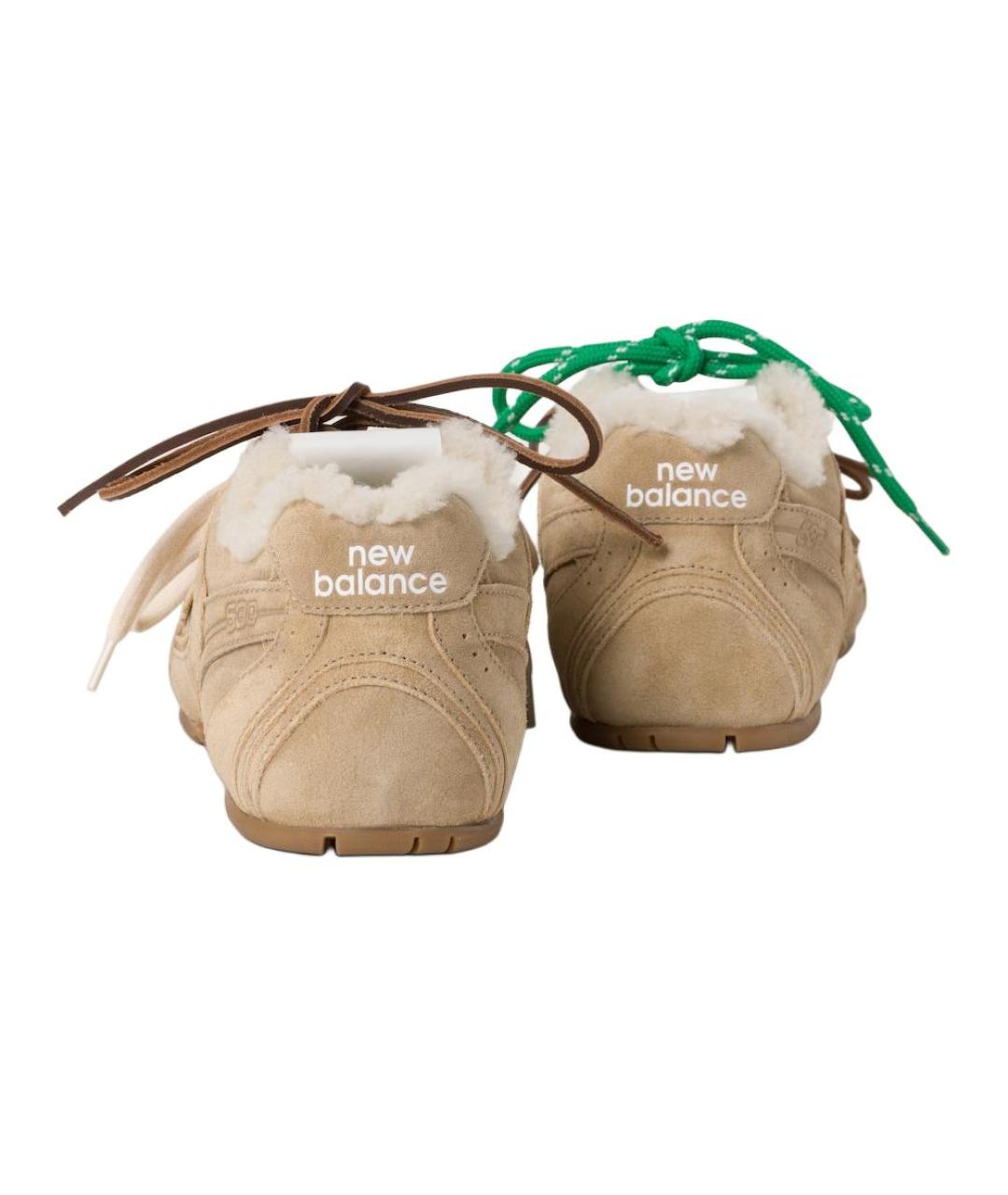 MIU MIU Бежевые замшевые кроссовки, фото 6