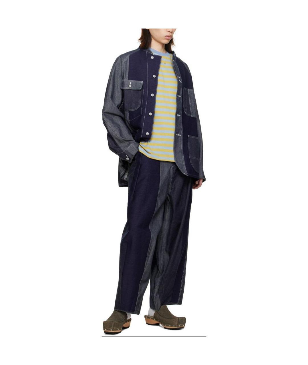 NEEDLES Темно-синие классические брюки, фото 2