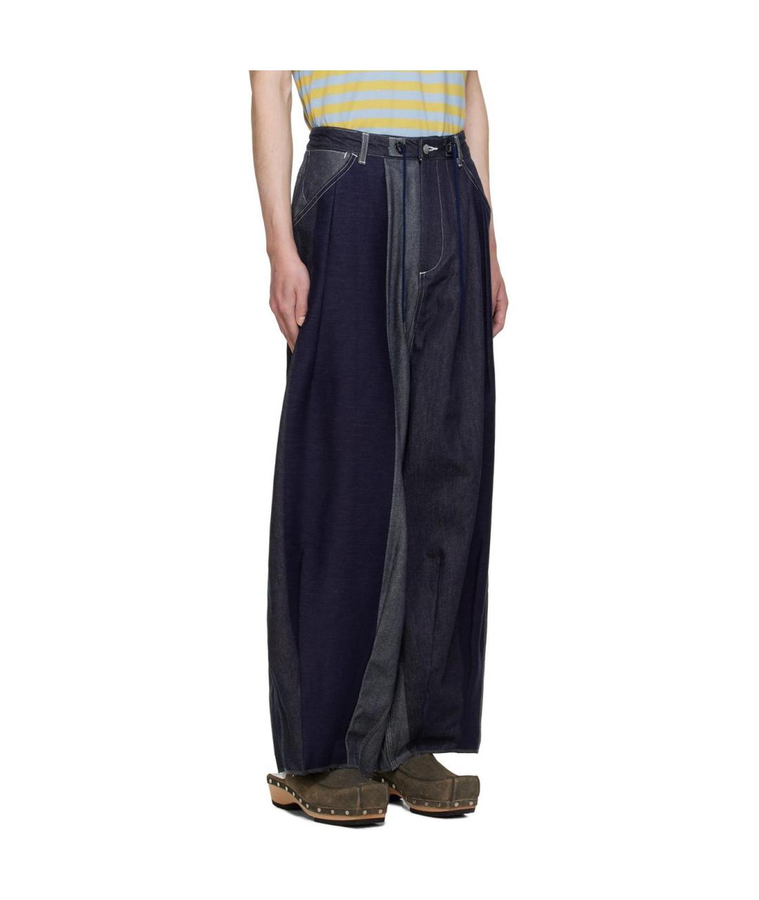 NEEDLES Темно-синие классические брюки, фото 4