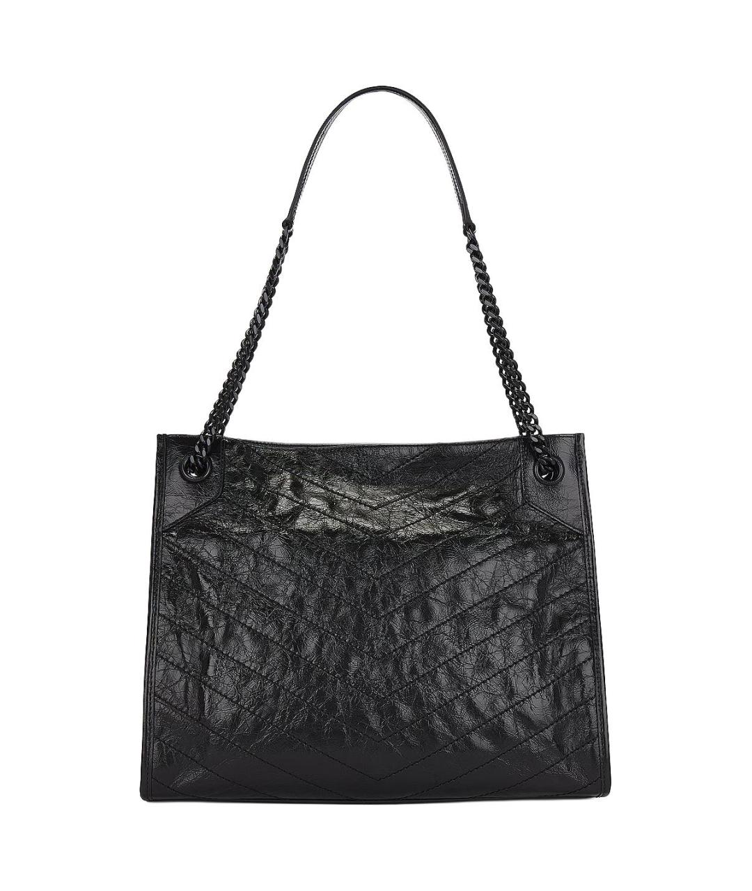 SAINT LAURENT Черная кожаная сумка через плечо, фото 3