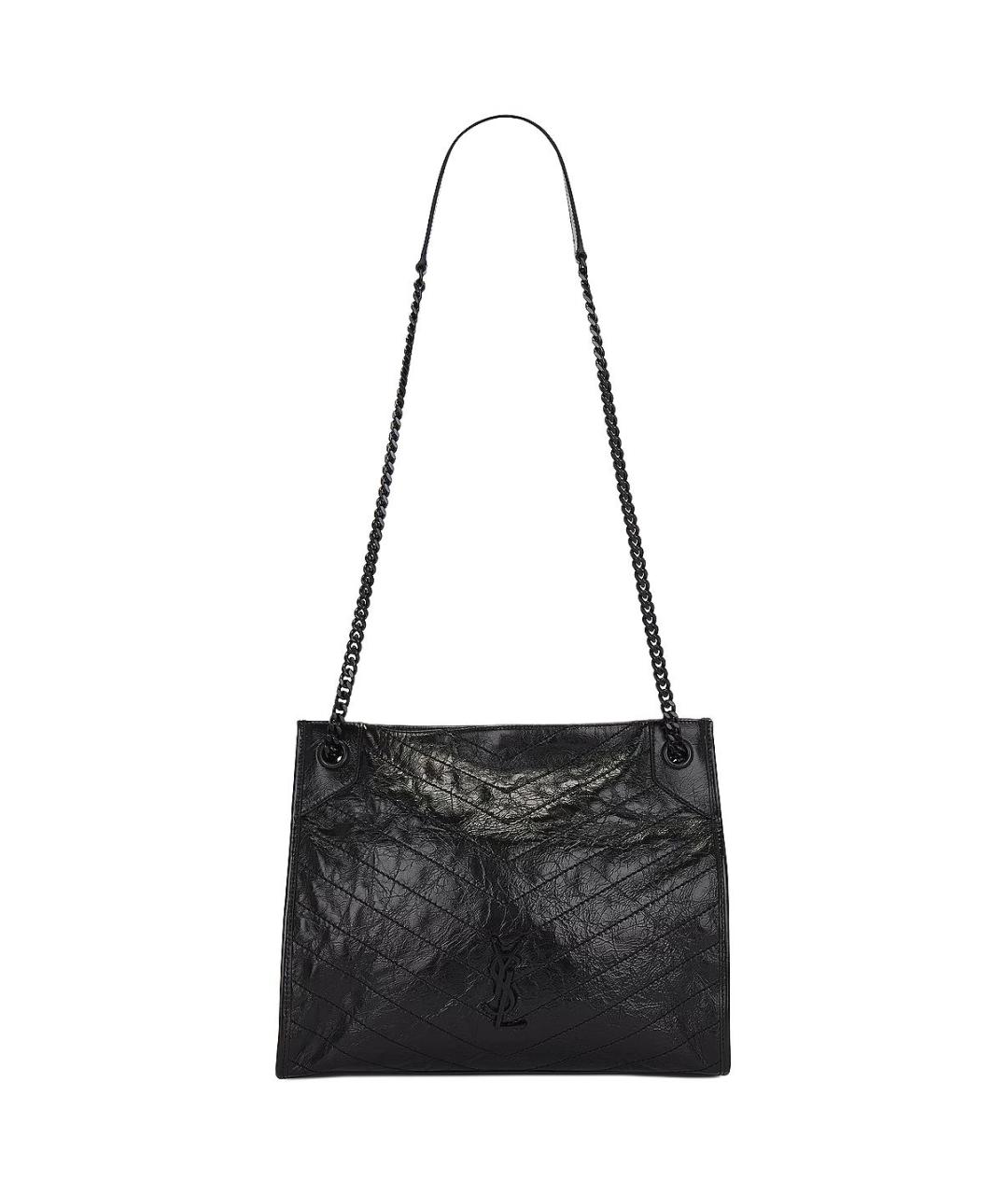 SAINT LAURENT Черная кожаная сумка через плечо, фото 4