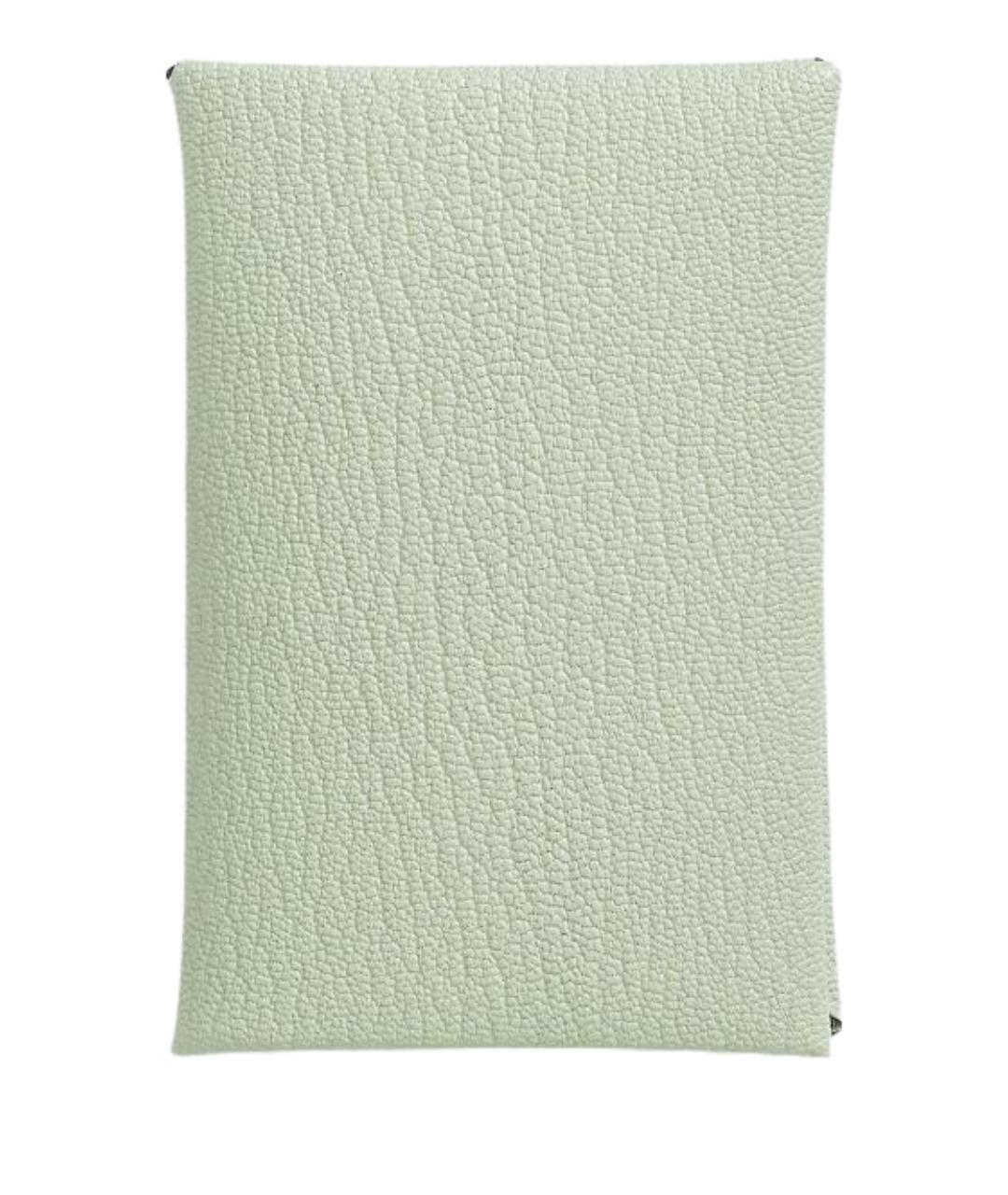 HERMES Салатовый кожаный кардхолдер, фото 1