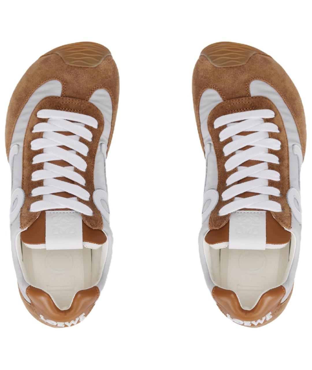 LOEWE Коричневые текстильные кроссовки, фото 5