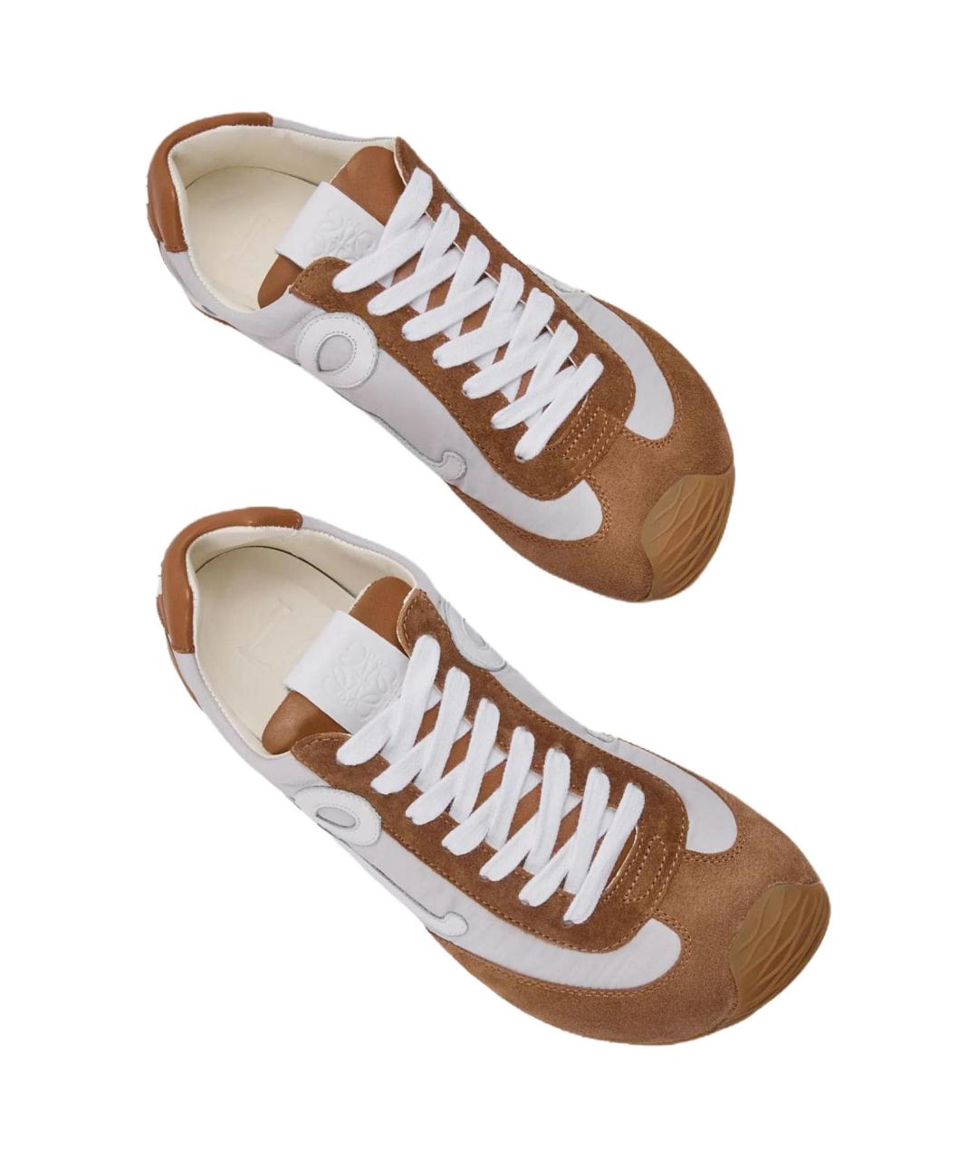 LOEWE Коричневые текстильные кроссовки, фото 4