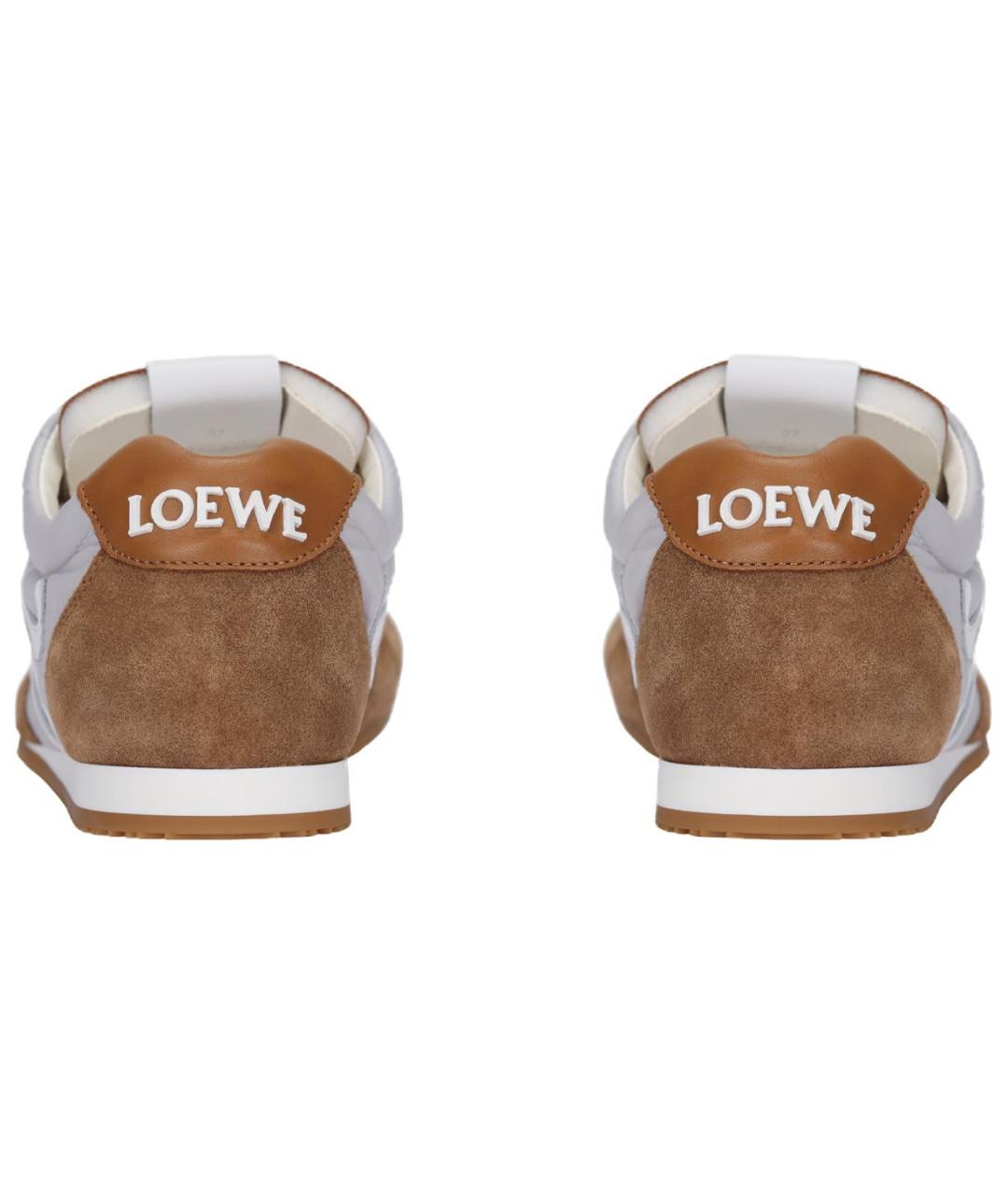 LOEWE Коричневые текстильные кроссовки, фото 6