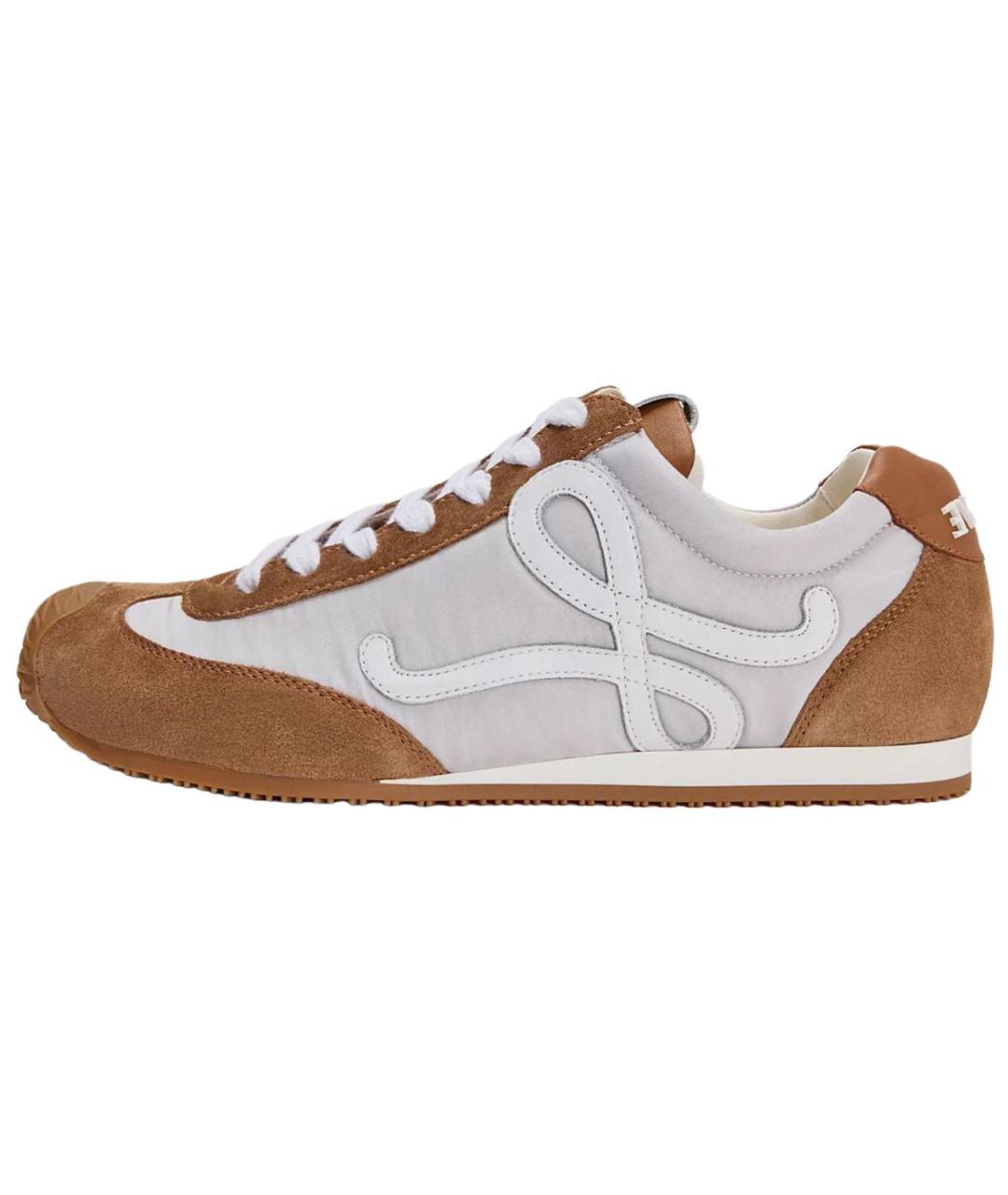 LOEWE Коричневые текстильные кроссовки, фото 2