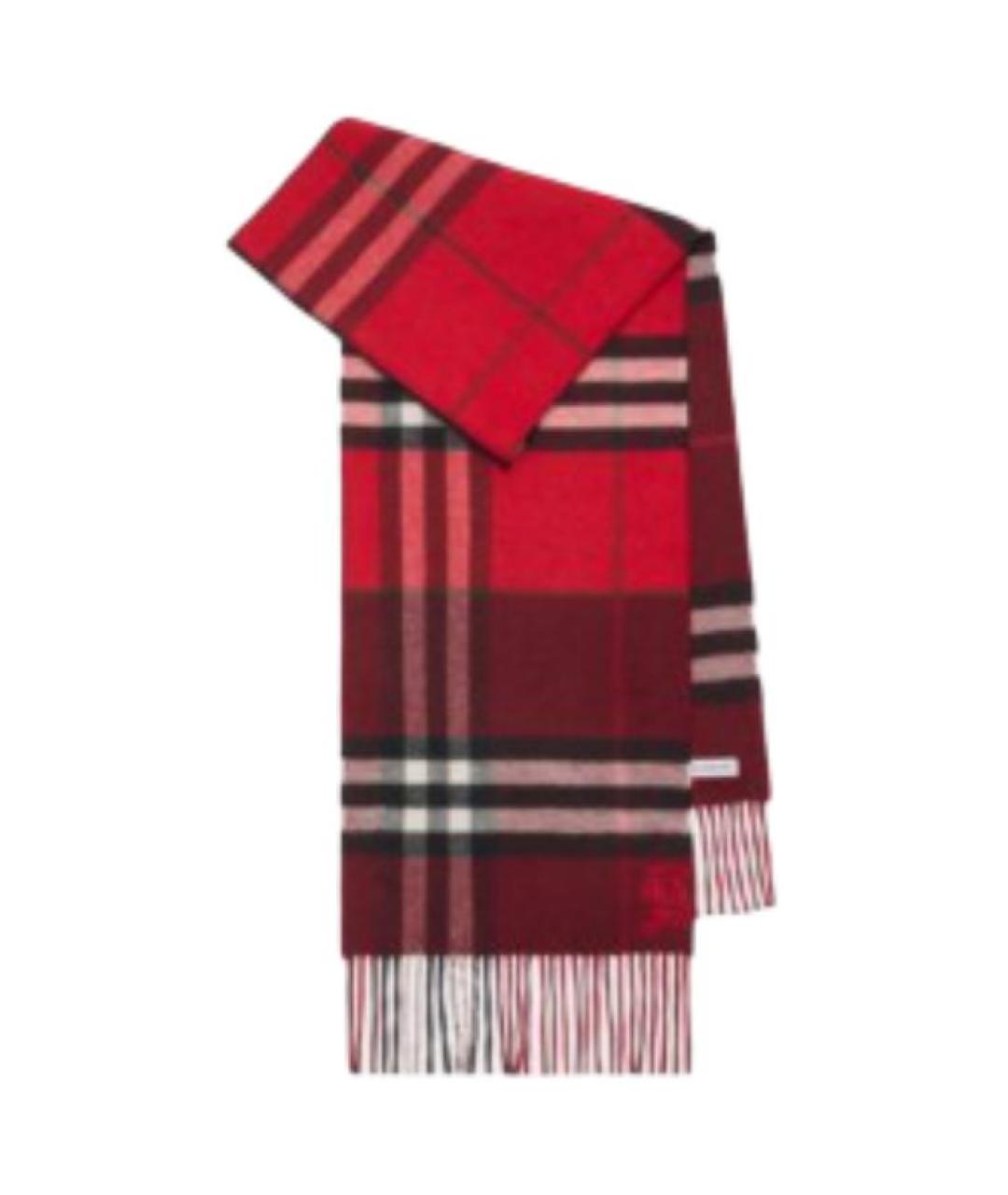 BURBERRY Красный кашемировый шарф, фото 1