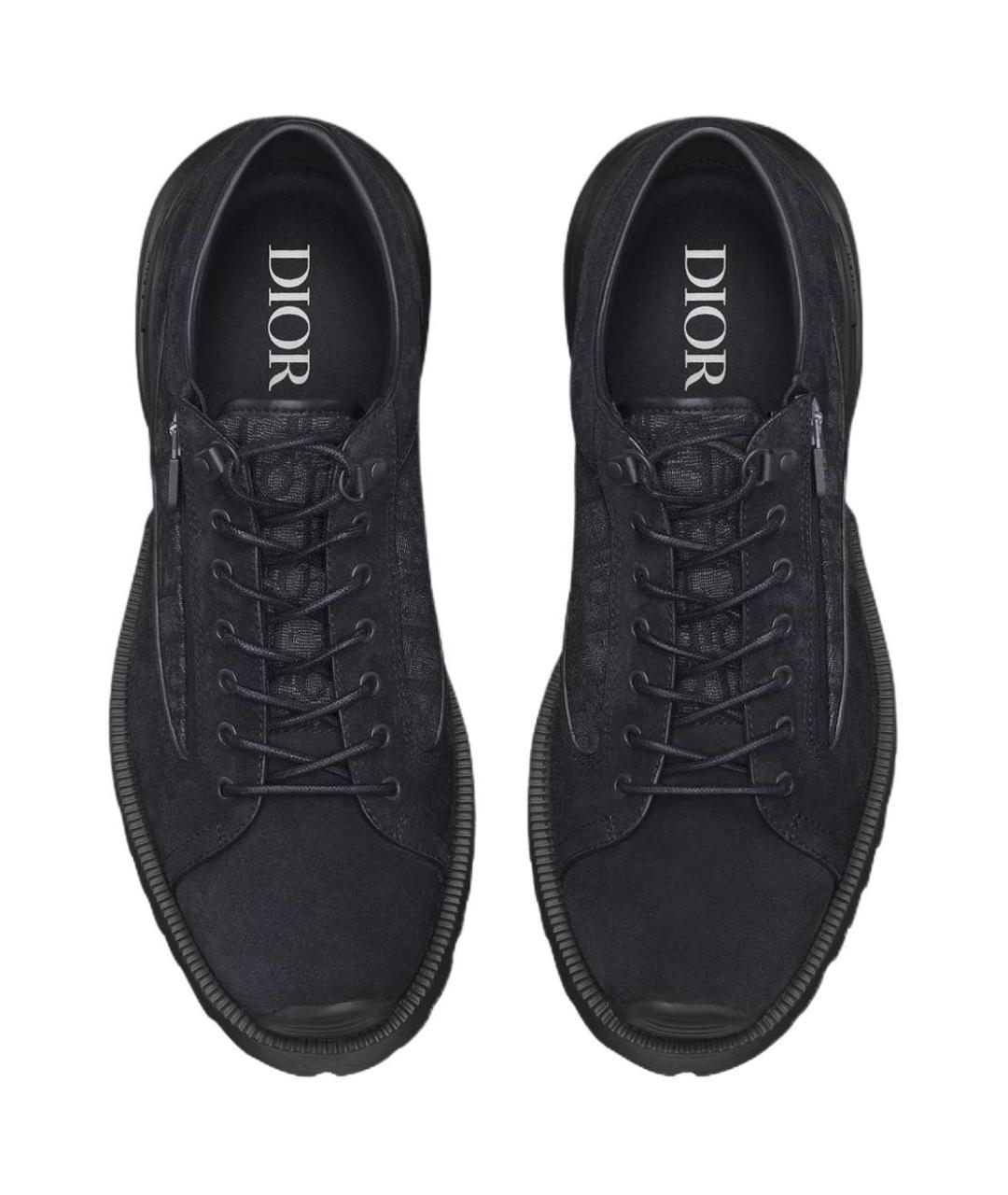 CHRISTIAN DIOR Черные кожаные низкие кроссовки / кеды, фото 4