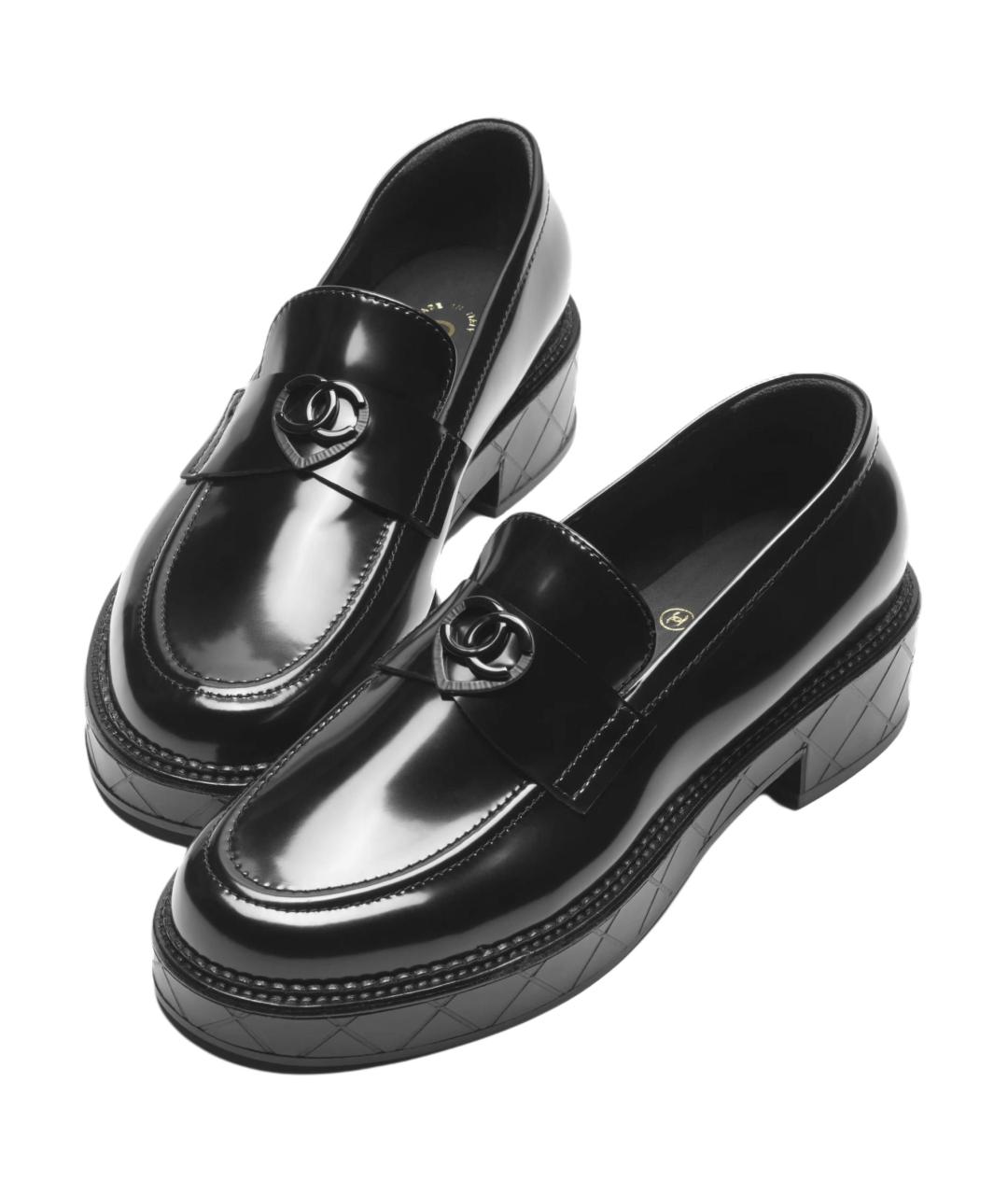 CHANEL Черные кожаные лоферы, фото 3