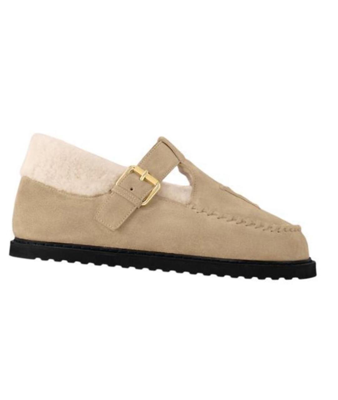 LOUIS VUITTON Бежевые замшевые мюли, фото 1