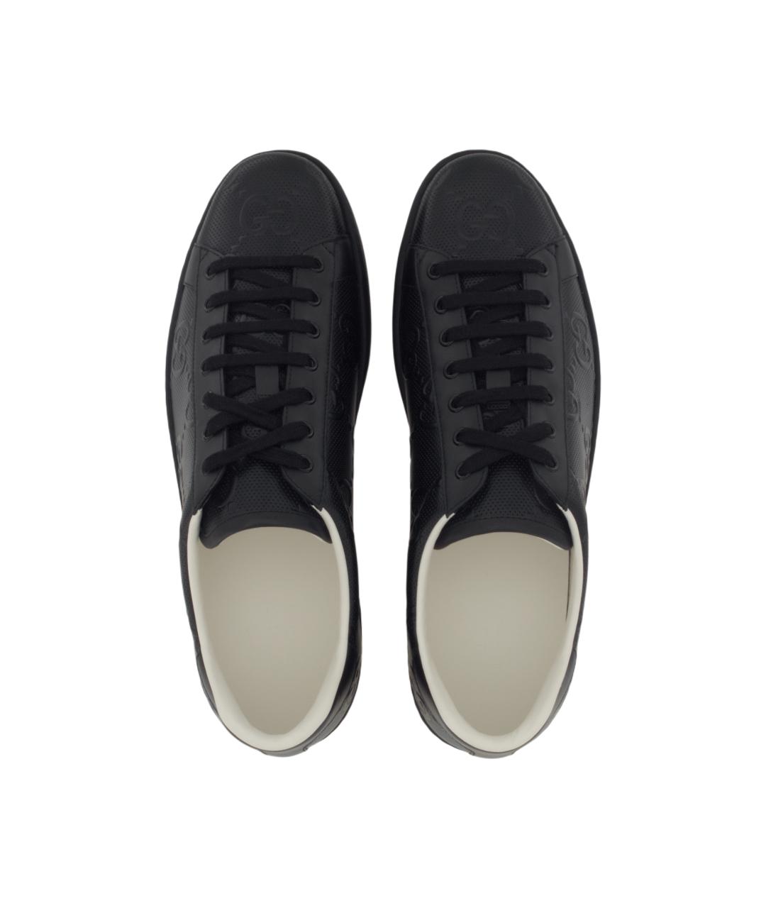 GUCCI Черные низкие кроссовки / кеды, фото 4