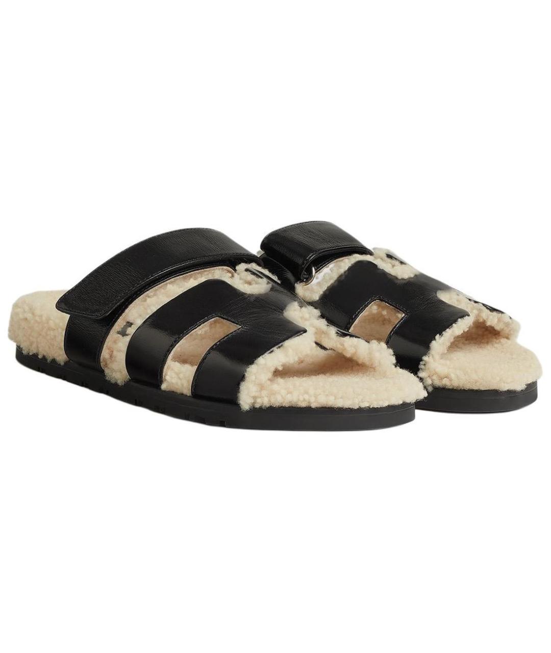 HERMES Черные сандалии, фото 4