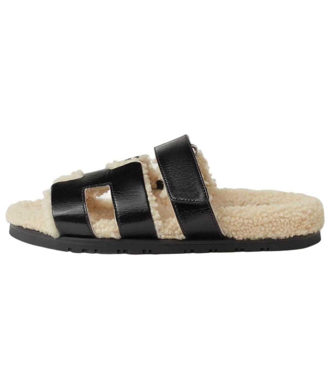 HERMES Черные сандалии, фото 2