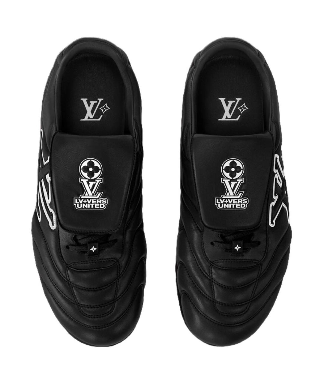 LOUIS VUITTON Черные кожаные низкие кроссовки / кеды, фото 4