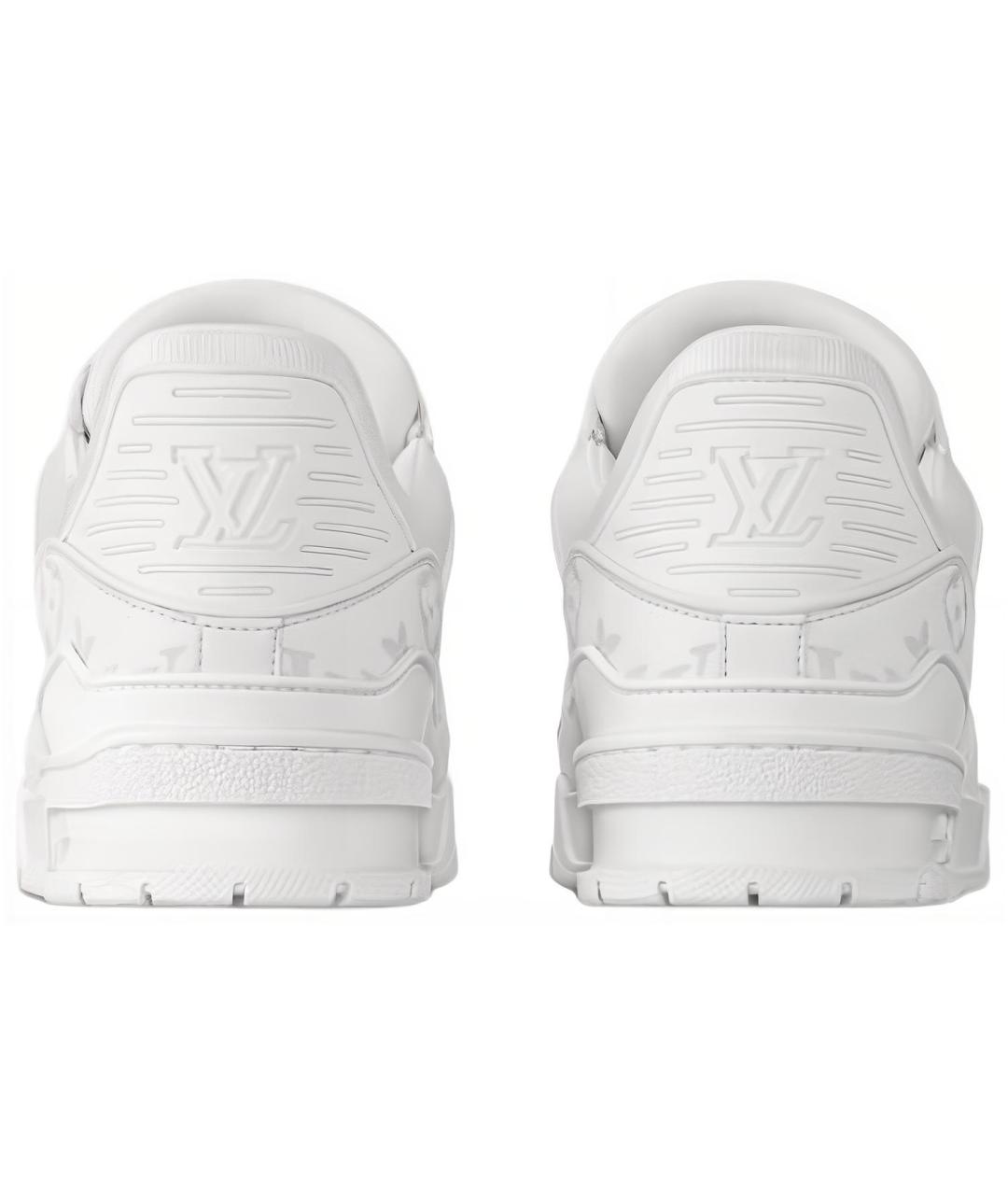 LOUIS VUITTON Белые кожаные низкие кроссовки / кеды, фото 4