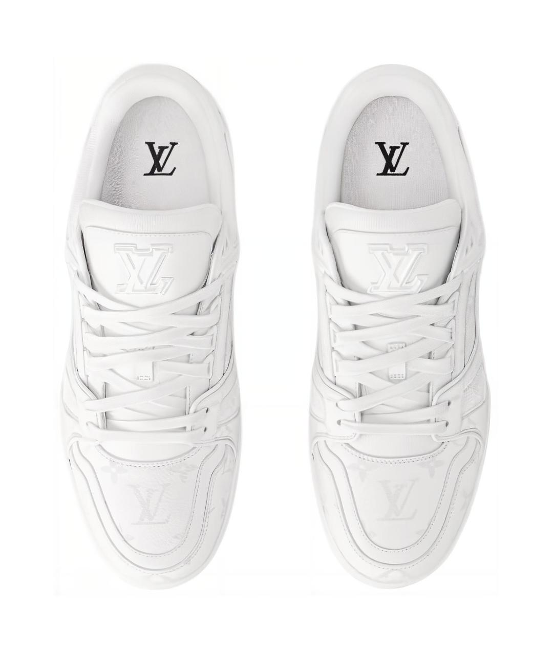 LOUIS VUITTON Белые кожаные низкие кроссовки / кеды, фото 5