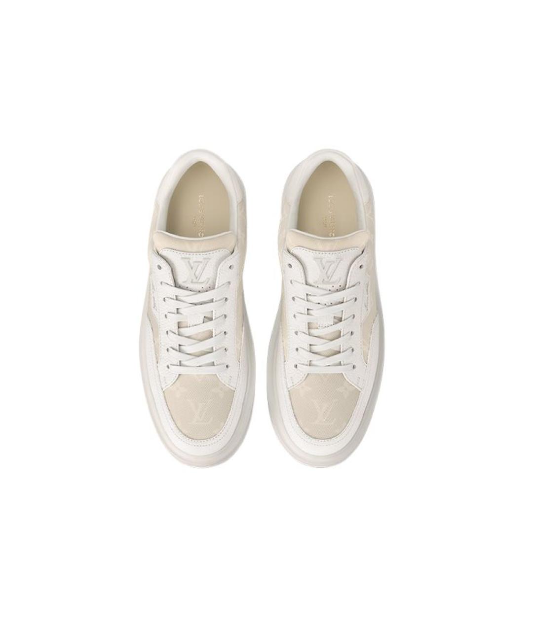 LOUIS VUITTON Бежевые кожаные низкие кроссовки / кеды, фото 5