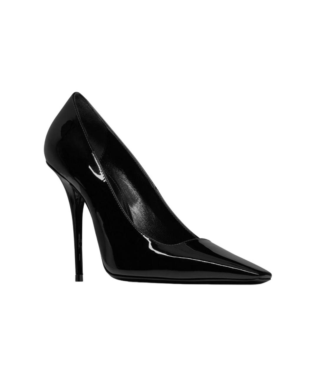 SAINT LAURENT Черные кожаные туфли, фото 2