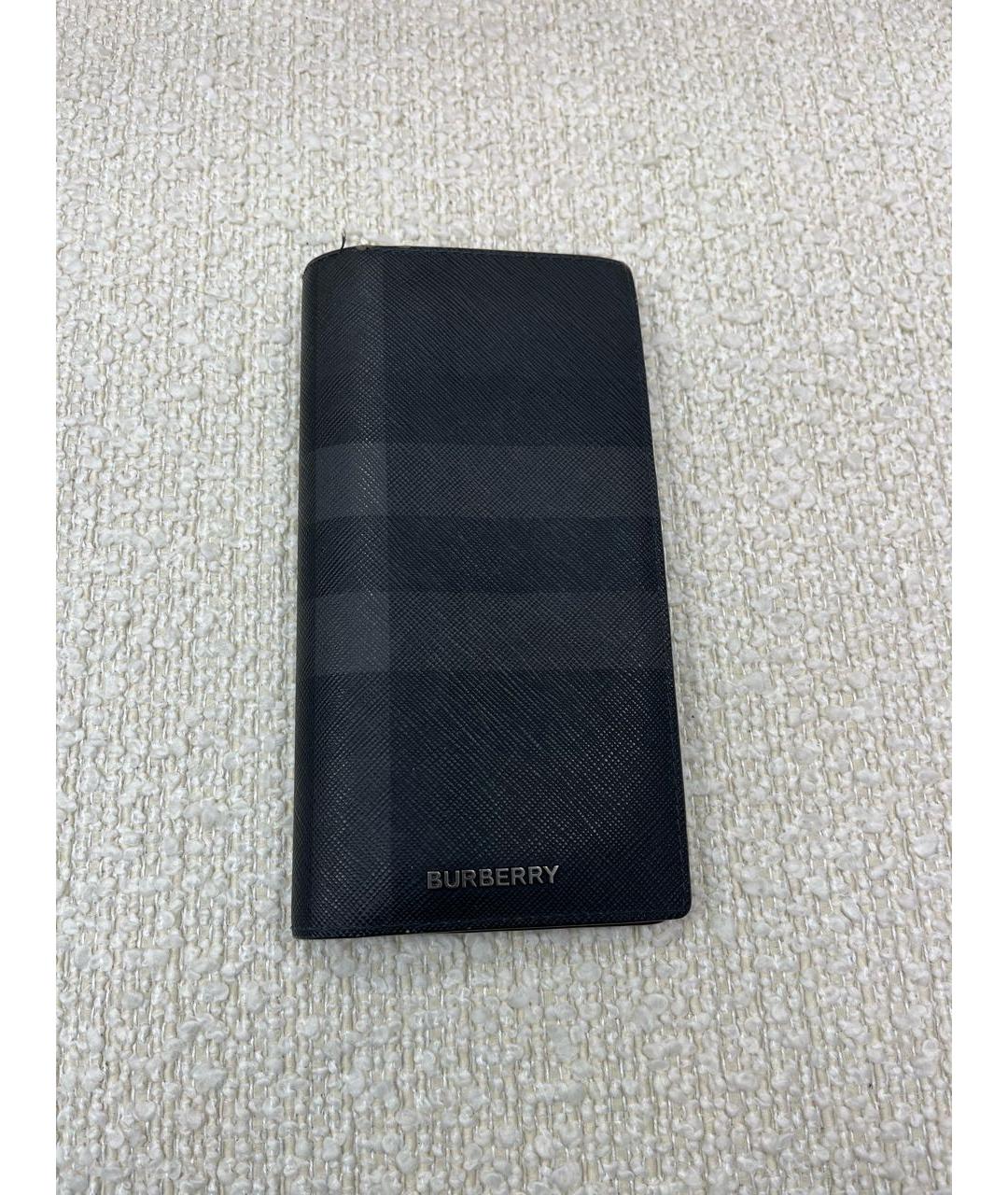 BURBERRY Черный кошелек из искусственной кожи, фото 6