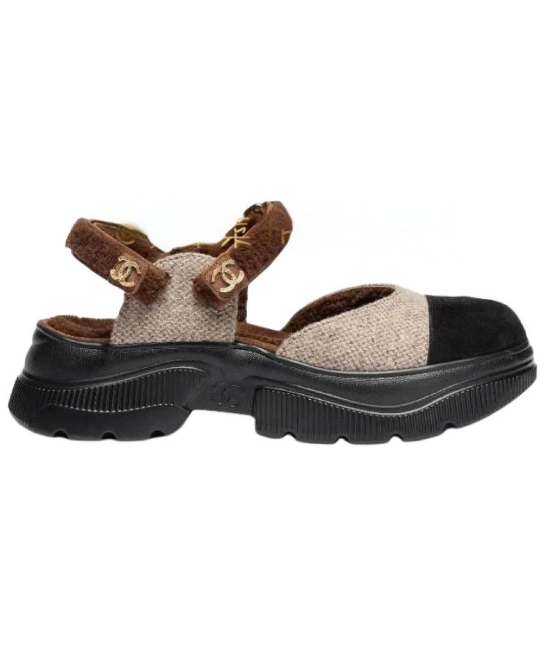 CHANEL Коричневые сандалии, фото 1