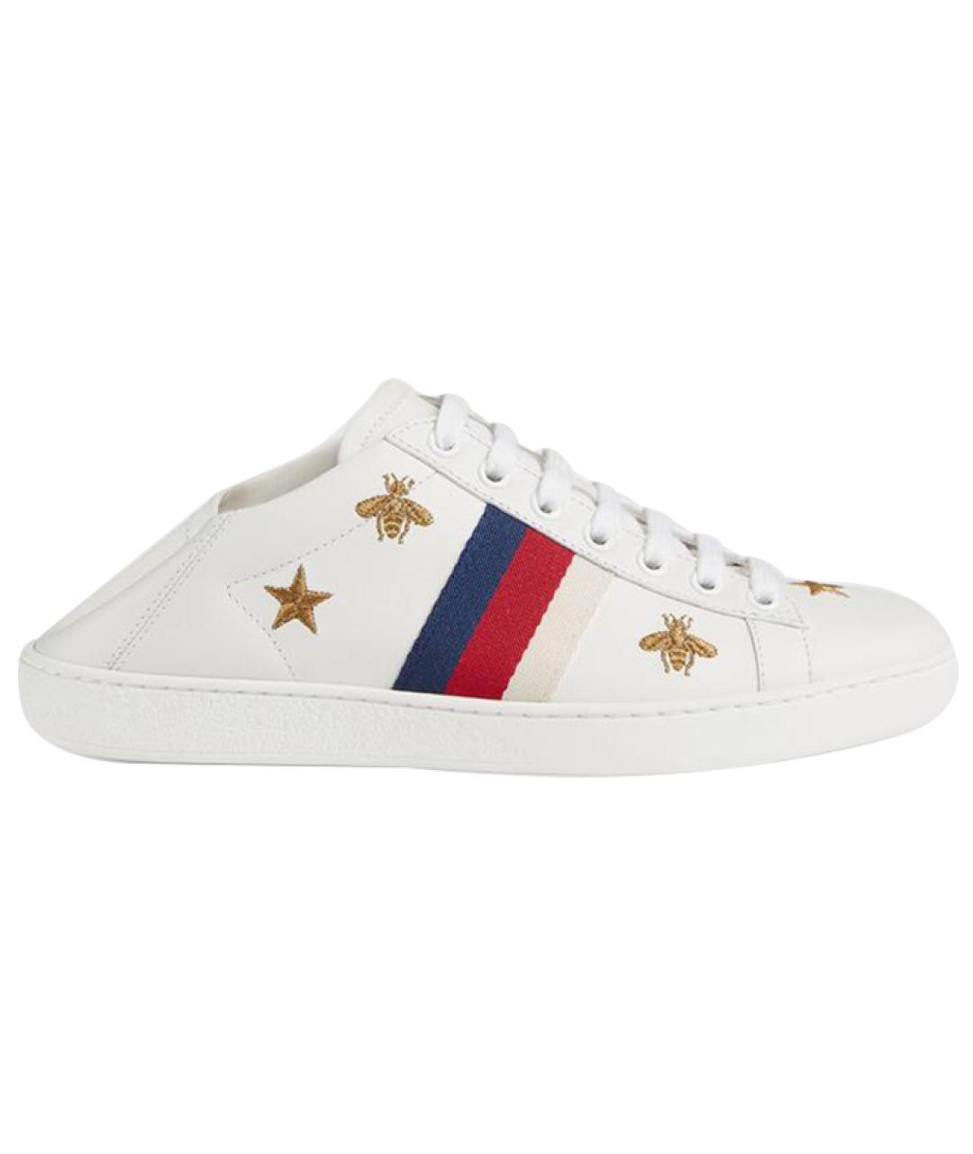 GUCCI Белые кожаные кеды, фото 2